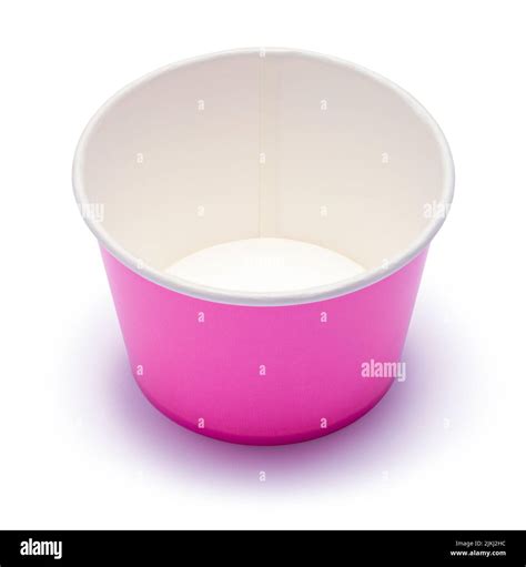 Pink Paper Cup Cut Out On White Stock Photo Alamy
