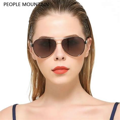 new fashion gradient pilot sunglasses women men driving anti glare metal frame sun glasses