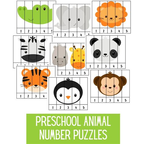 Preschool Animal Puzzle Number Puzzles Number Sequence Etsy Singapore