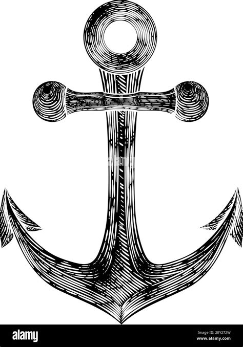 Anchor From Boat Or Ship Tattoo Drawing Stock Vector Image And Art Alamy