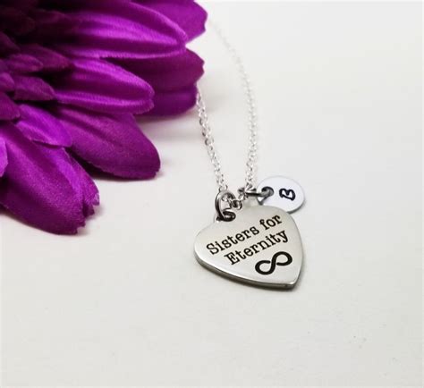 Sisters For Eternity Necklace Personalized Necklace Initial