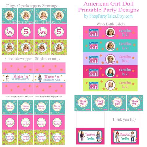 American Girl Doll Crafts Printable Birthday Party By Icandyevents