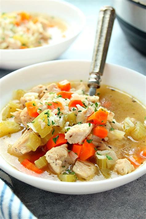 Also known as chicken pot pie soup. Instant Pot Chicken and Rice Soup Recipe - quick and easy ...