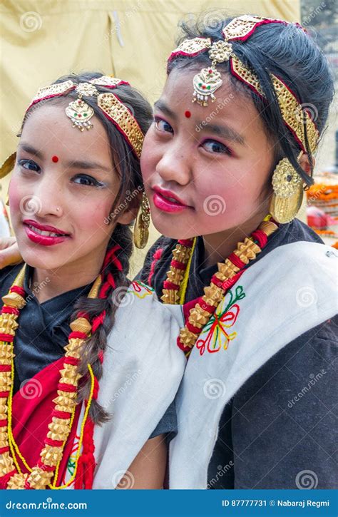 Nepalese Dancers In Beautiful Traditional Nepali Attire Editorial Photo
