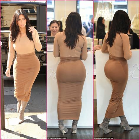 Kim Kardashian Flaunts Her Curvaceous Figure In A Skin Tight Bodysuit And Skirt Combination