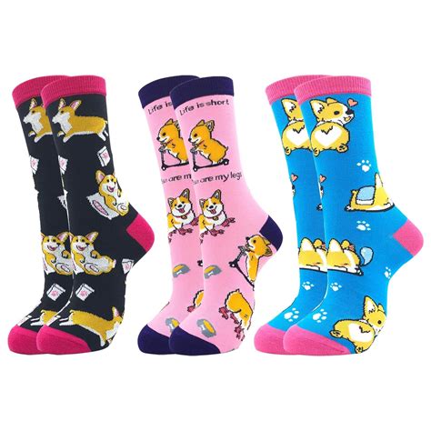 Buy Moyel Corgi Socks Women 3 Pairs Of Funny Novelty Dog Socks Corgi