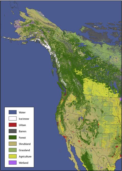 Map Of Major Land Cover Classes Across Western North America Derived