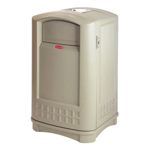 Grande poubelle plastique pour l'exterieur avec poignée renforcée recouvert de différent couvercle suivant votre utilisation entonnoir plat a trappe plusieurs contenance et dimensions de 80 litres ou. Poubelle grande contenance avec cendrier - LANDMARK 189.3L ...