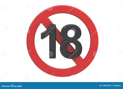 Adults Only Content Sign Age Limit Icon 3d Rendering Stock Illustration Illustration Of