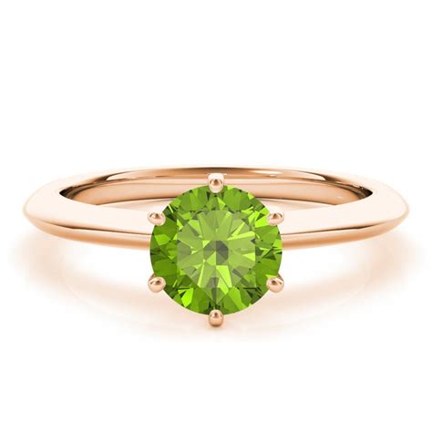 Green Peridot Ring Peridot Engagement Ring August Etsy Uk