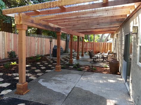 A Water Efficient Back Yard With A Redwood Pergola That