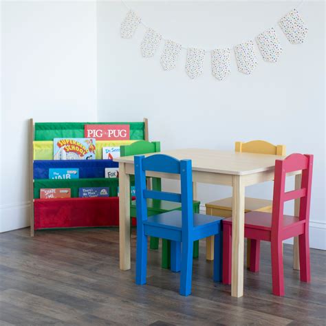 Humble Crew Primary Kids Wood Table And 4 Chairs Set Natural Wood