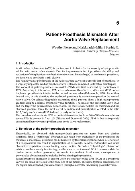 Pdf Patient Prosthesis Mismatch After Aortic Valve Replacement
