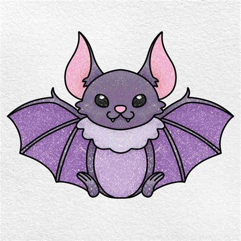 Cute Bat Drawing Helloartsy