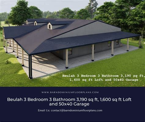 Beulah Barndominium Floor Plan Exterior Rendering Barn House Design