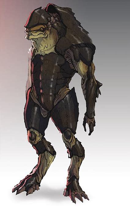Concept Art Of An Unclothed Krogan Taken From The Online Mass Effect