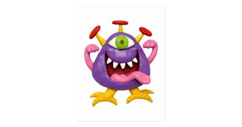 Goofy Purple Monster Postcard Uk