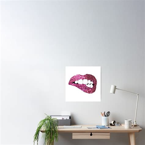 Glitter Lips Poster By Jordanmess Redbubble