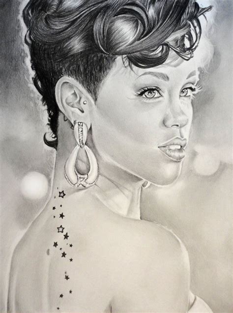 Rihanna By Leighann On Deviantart Biro Portrait