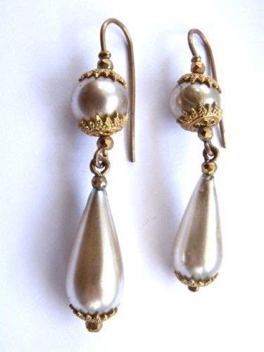 18th Century Earrings 18th Century Faux Pearl Earrings With Metal