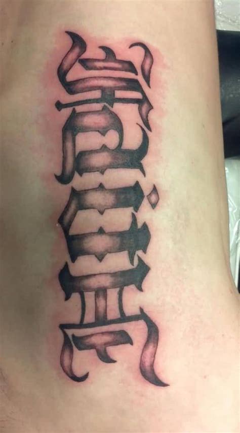 Awesome Faith Hope Ambigram Tattoo On Men Rib Side Truetattoos