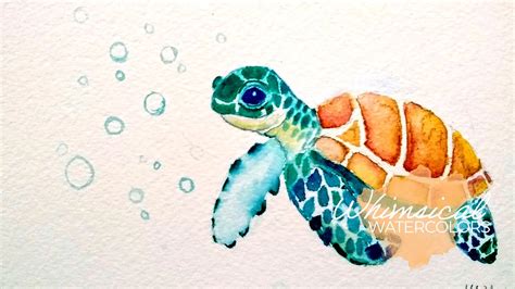 Cute Baby Sea Turtle Watercolor Timelapse Youtube