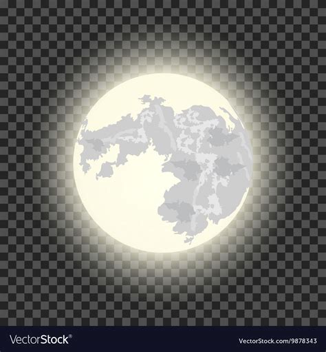 Full Moon On The Dark Transparent Background Vector Image