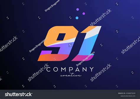 Colored Number 91 Logo Icon Dots Stock Vector Royalty Free 2244875939