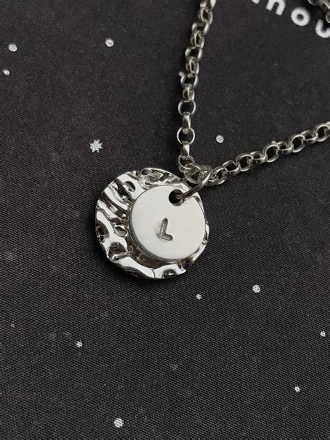 Sterling Silver Luna Necklace Moon Scape Personalised Etsy