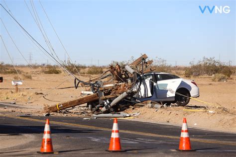 Vehicle Crashes Into Utility Pole Knocking Out Power In Victorville