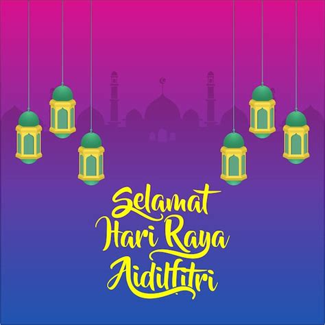 Selamat Hari Raya 2020 Greetings Premium Vector Eid Mubarak Selamat