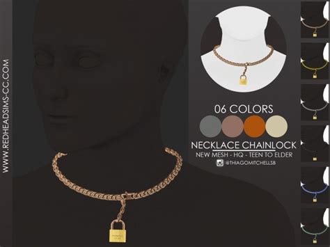 Chain Necklaces And Wristlet By Thiago Mitchell At Redheadsims Sims 4