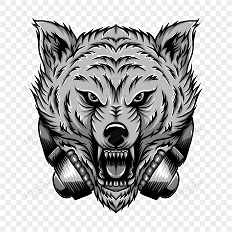 Gambar Serigala Marah Dengan Vektor Headphone Png Unduh Gratis Lovepik
