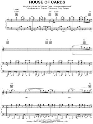 House of cards is a song by english rock band radiohead from their seventh studio album in rainbows (2007). Radiohead "House of Cards" Sheet Music - Download & Print
