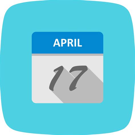 April 17th Date On A Single Day Calendar 487882 Vector Art At Vecteezy