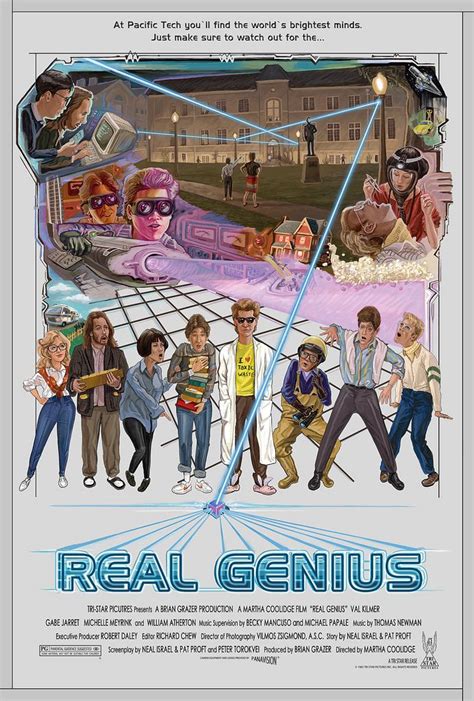 Real Genius 1985 Rad Art Poster Real Genius Bright Minds Tri Star
