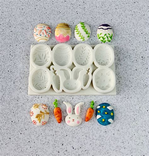 Easter Bunny Mold Chocolate Easter Egg Mold Bunny Carrots Etsy