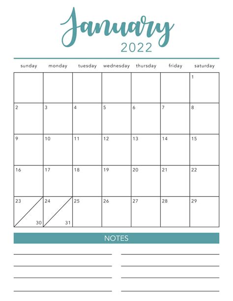 2022 Calendar Blank Printable Calendar Template In Pdf Printable Pdf