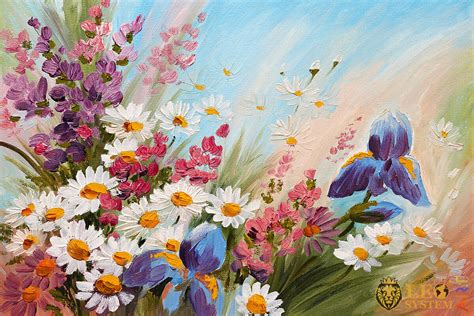 Beautiful Paintings With Wildflowers Leosystemart