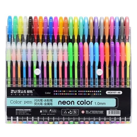 48 Pcs Zuixua Neon Color Pens Metallic Pastel Highlighter And