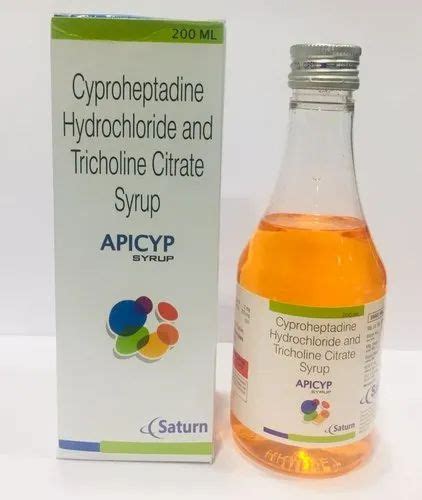 Cyproheptadine Hydrochloride And Tricholine Citrate Syrups Packaging