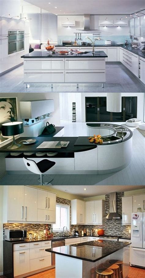 Breathtaking Glossy Black And White Kitchen Designs