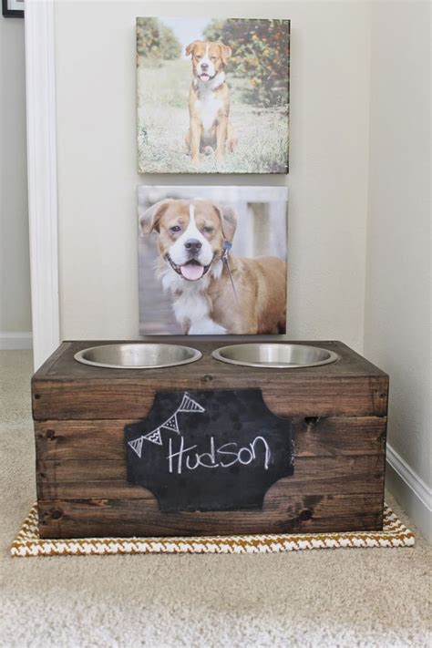 We work with area partners to make this. Hudson's House: Personalized Pet Food Area. elevated dog ...