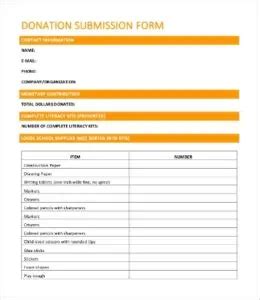 Free Samples Of Donation Form Templates Word Excel Templates