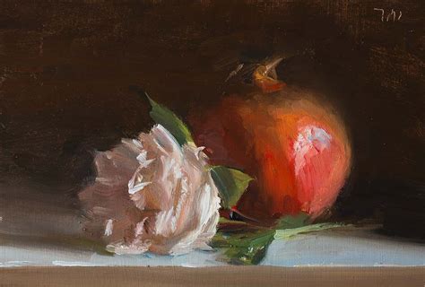 Daily Painting Titled Rose And Pomegranate Click For Enlargement