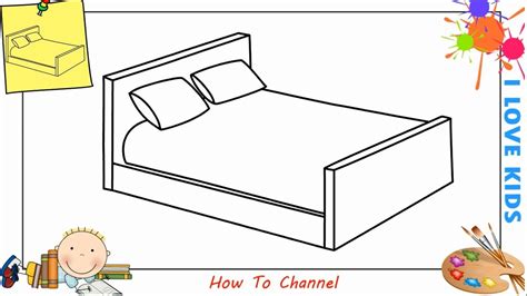 How To Draw A Bed Easy Step By Step For Kids Beginners Children 1