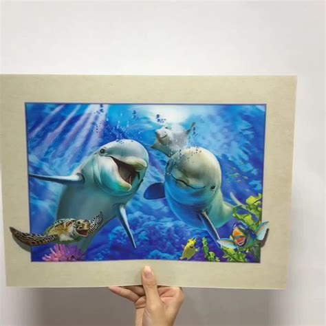 50x70cm Large Sealife Picture 3d Lenticular Printing Poster Big Size 3d
