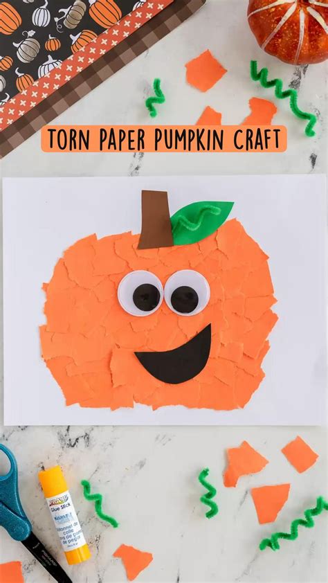 Torn Paper Pumpkin Craft Artofit