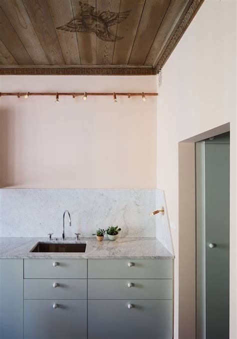 A hot pink kitchen runner leads. A Delicious Palette: Pastels in the Kitchen | Pink and grey kitchen, Pink kitchen walls, Pink ...