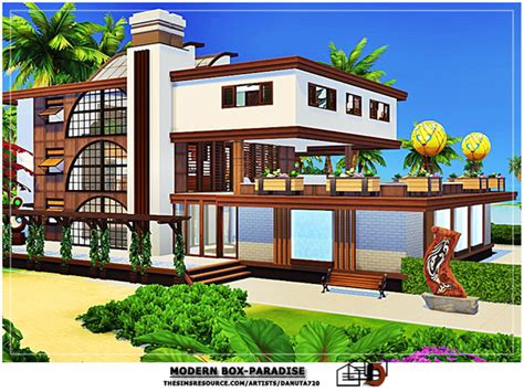 Modern Box Paradise House By Danuta720 At Tsr Sims 4